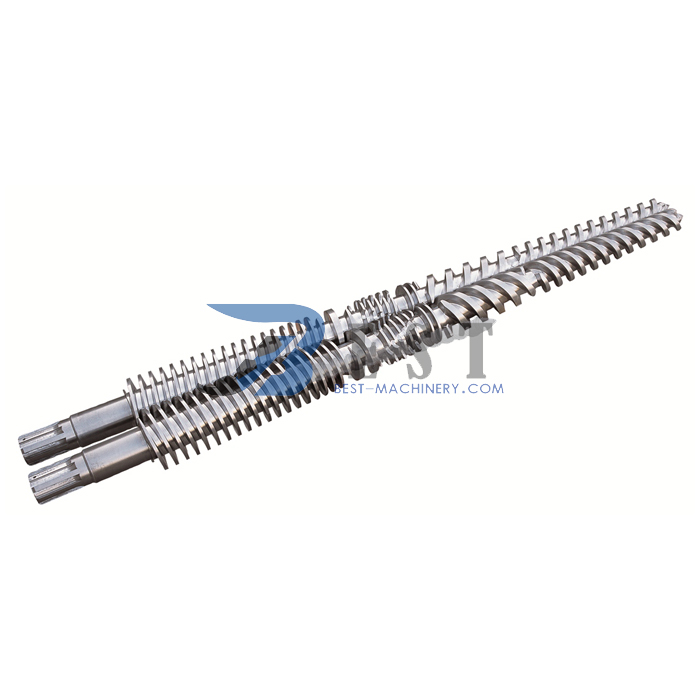 Conical twin screw barrel